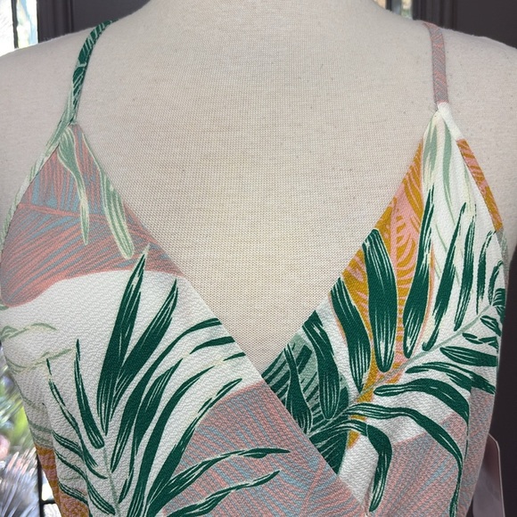 Dream of Me Tropical Leaf Print High Low Midi Wrap Dress - Picture 5 of 10